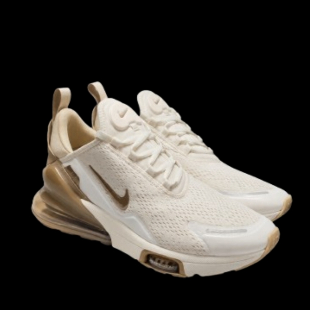 Nike Air Max 270 Premium Running Mens Size 10 Sail Light Khaki Silver